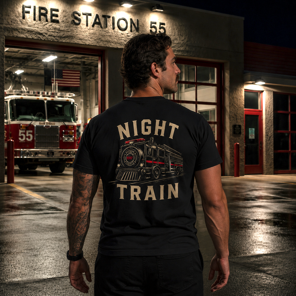 Night Train T-Shirt — Vintage Locomotive Graphic Tee